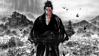 vagabond, miyamoto musashi, artwork, monochrome, blackdark wallpaper