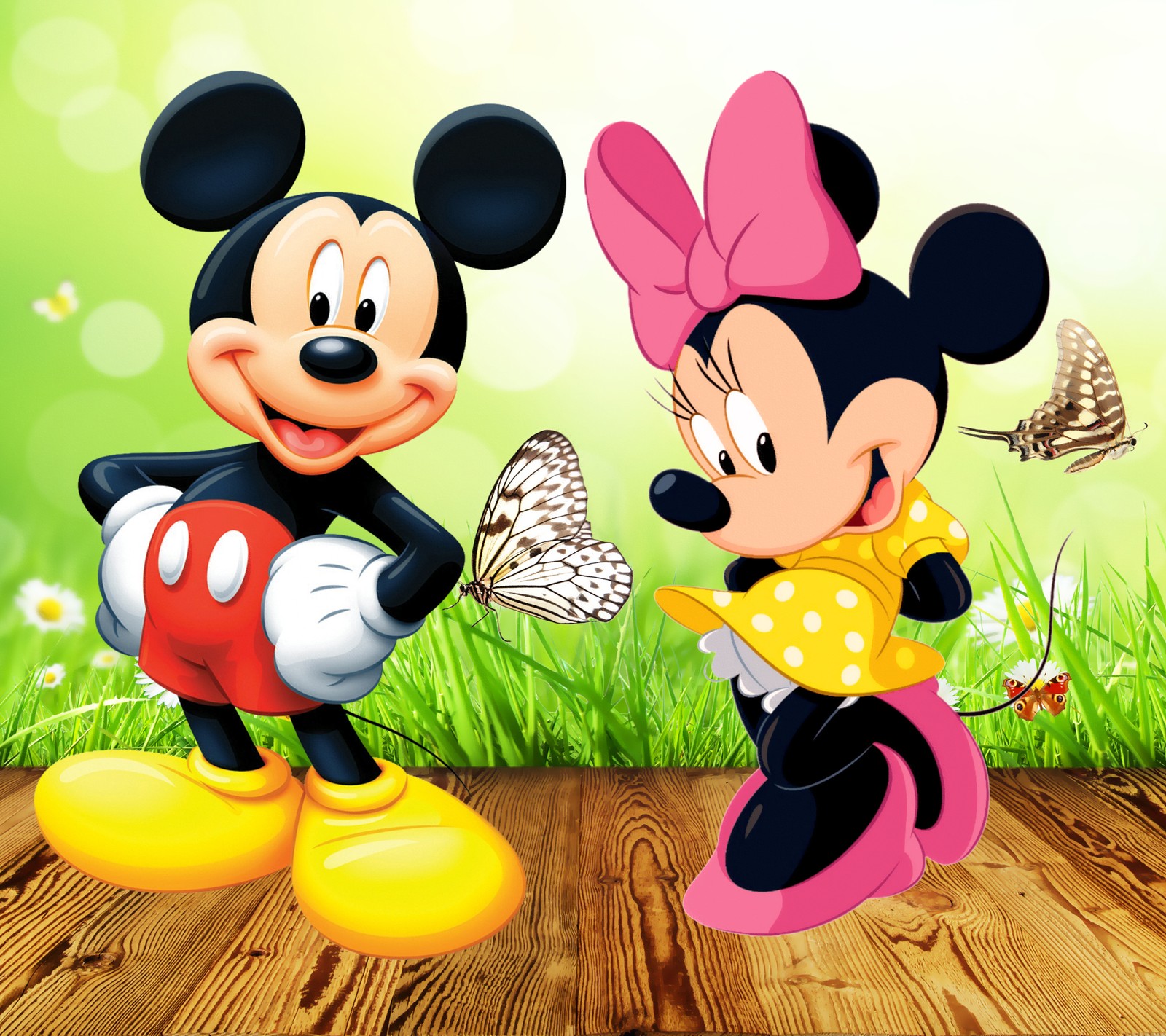 Hintergründe von mickey und minnie mouse (schmetterlinge, disney, mickey, minnie, maus)