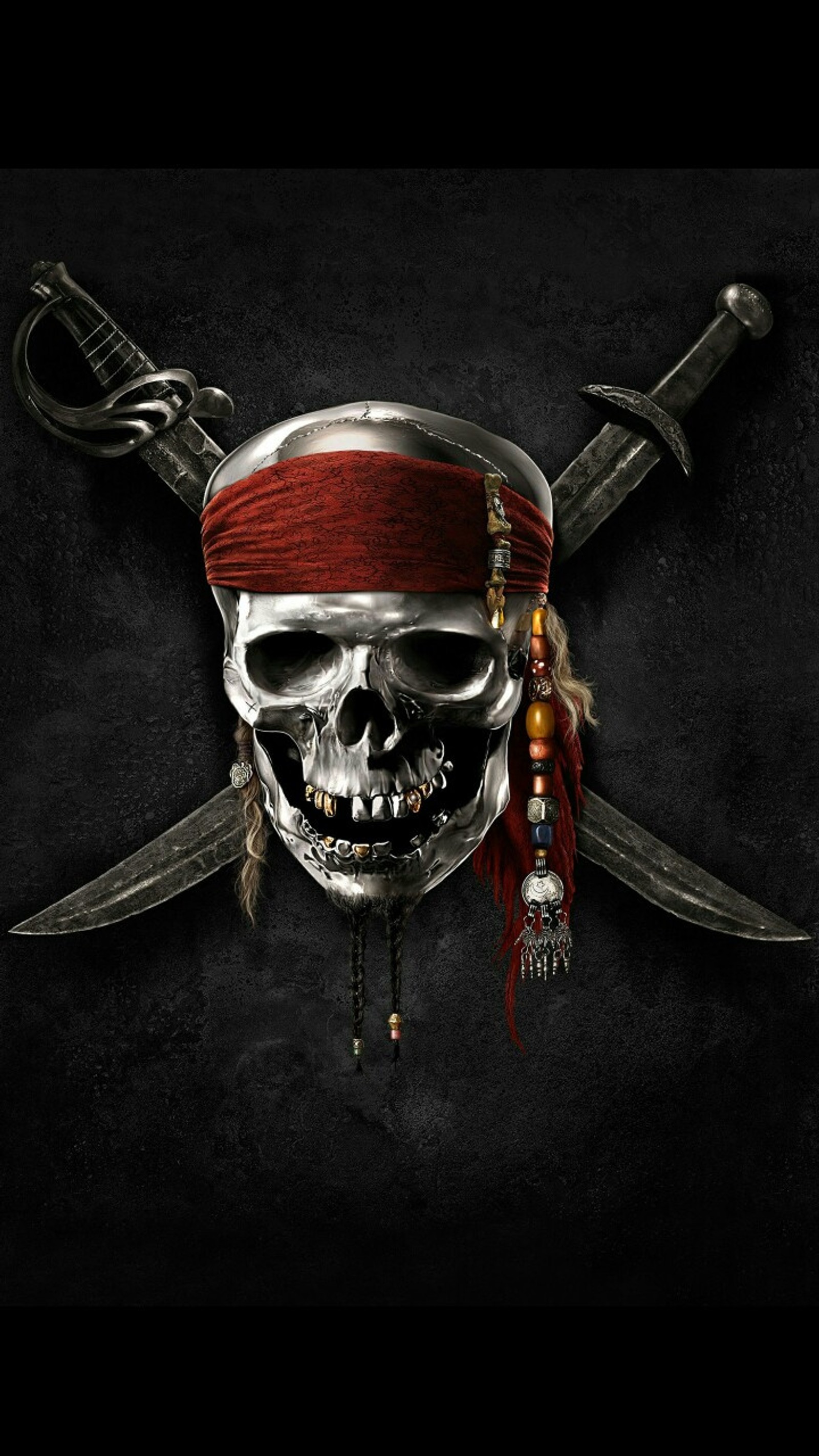 Pirates skull with two swords and a red bandana (pirates, zedge)