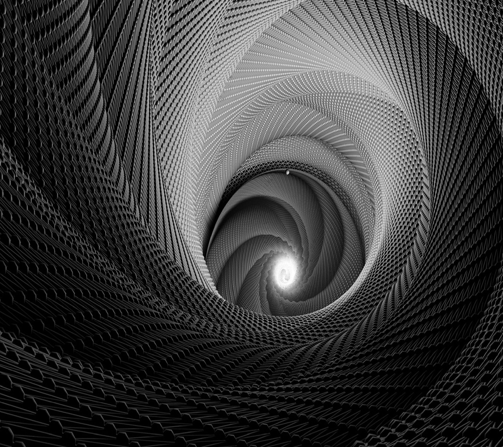 A black and white photo of a spiral shaped object (2160x1920, wallpaper)