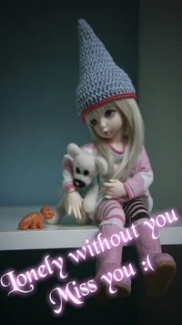 alone, doll, lonely without you, miss you, missing you wallpaper