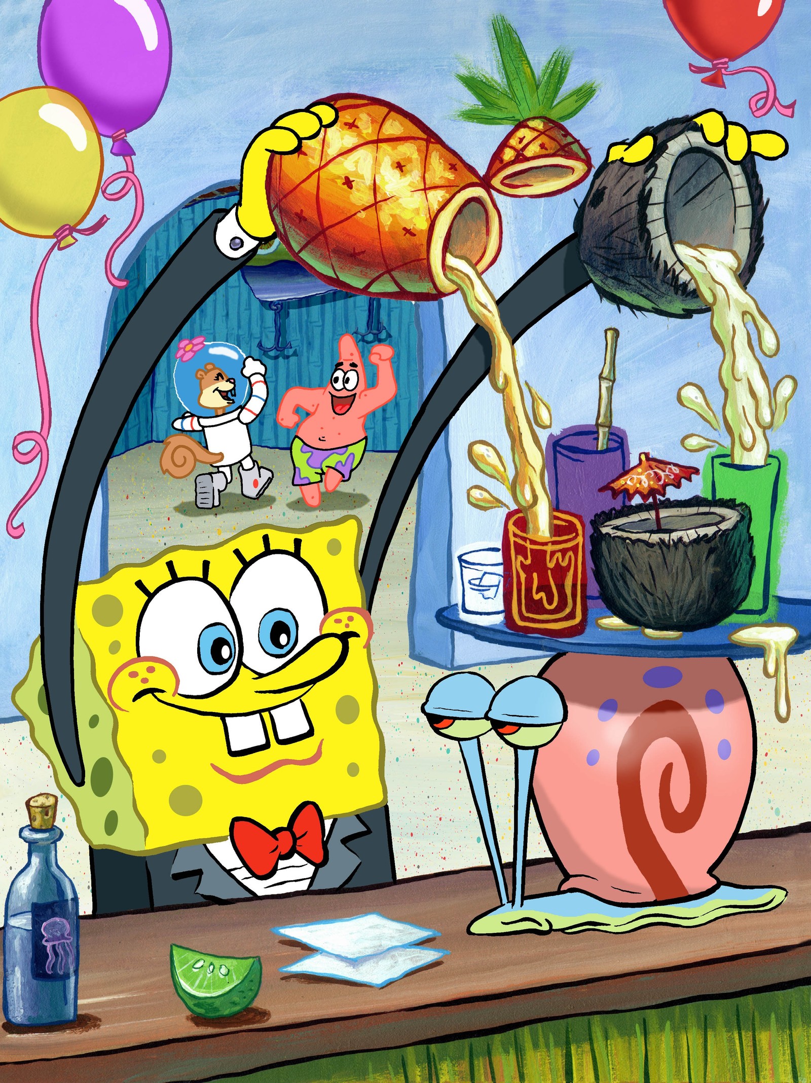 Lade zeichentrick, farben, niedlich, spongebob Hintergrund herunter