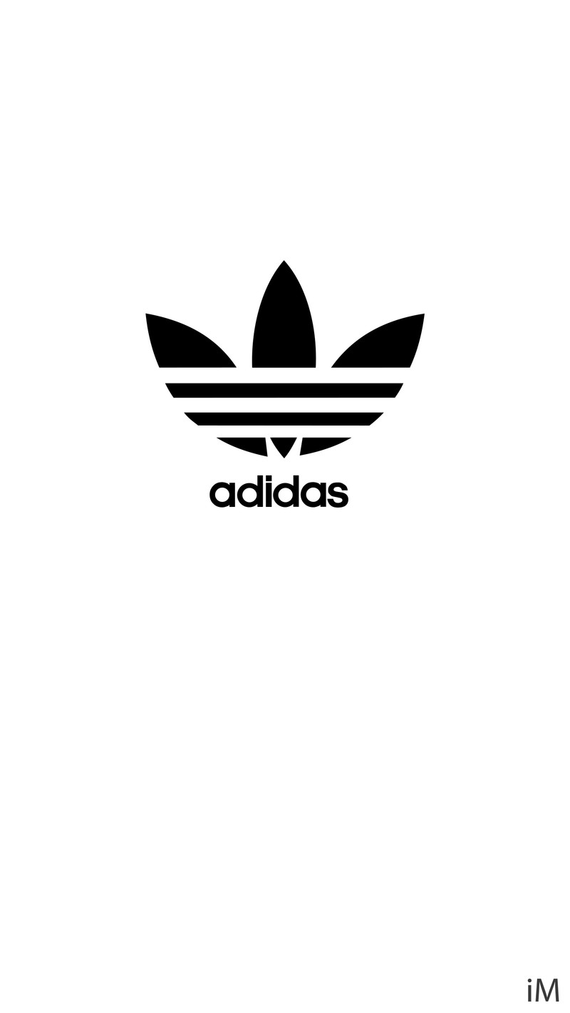 Близкий план черно-белого логотипа adidas на белом фоне (бренд, логотип)