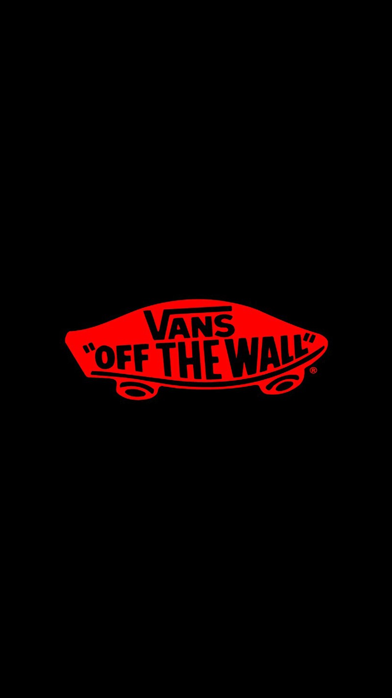 Логотип vans off the wall на черном фоне (ахуди, доска, логотип, минимализм, обувь)