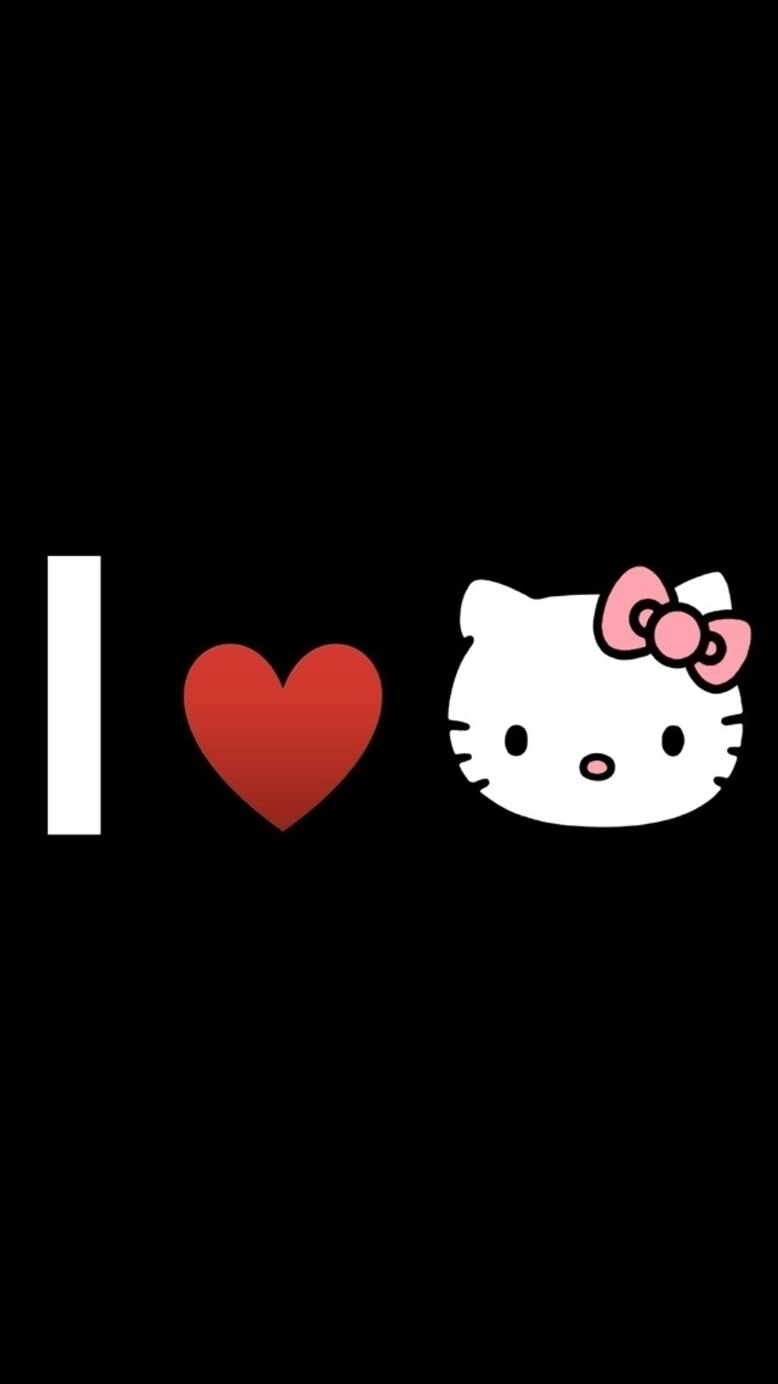 Скачать обои аниме, anime, i love hello kitty, любовь