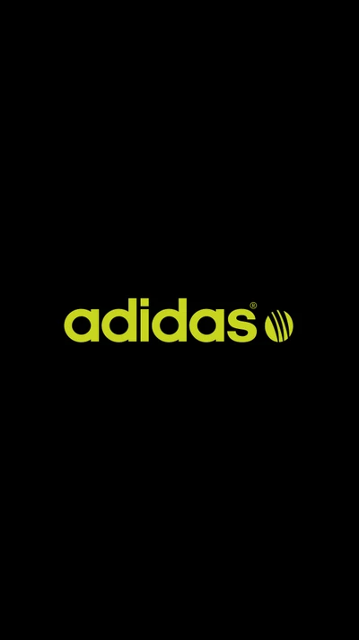 Adidas-Logo in Gelb auf schwarzem Hintergrund