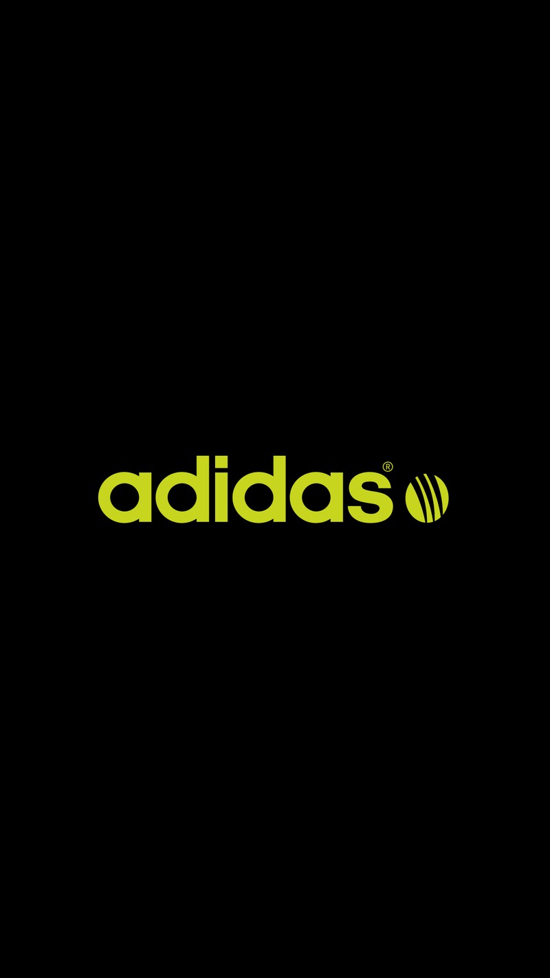 Логотип adidas на черном фоне (чёрный, логотип, марка, желтый)