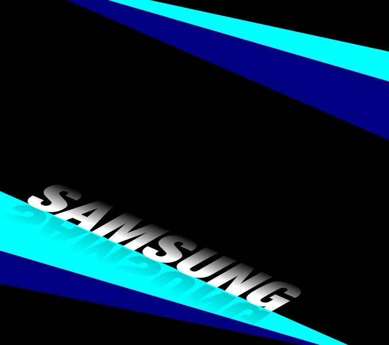 Близкий план логотипа samsung на черном фоне (синий, тёмный, галактика, hd, s5)