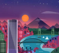 bridge, city, google, lollipop, skyscraper wallpaper