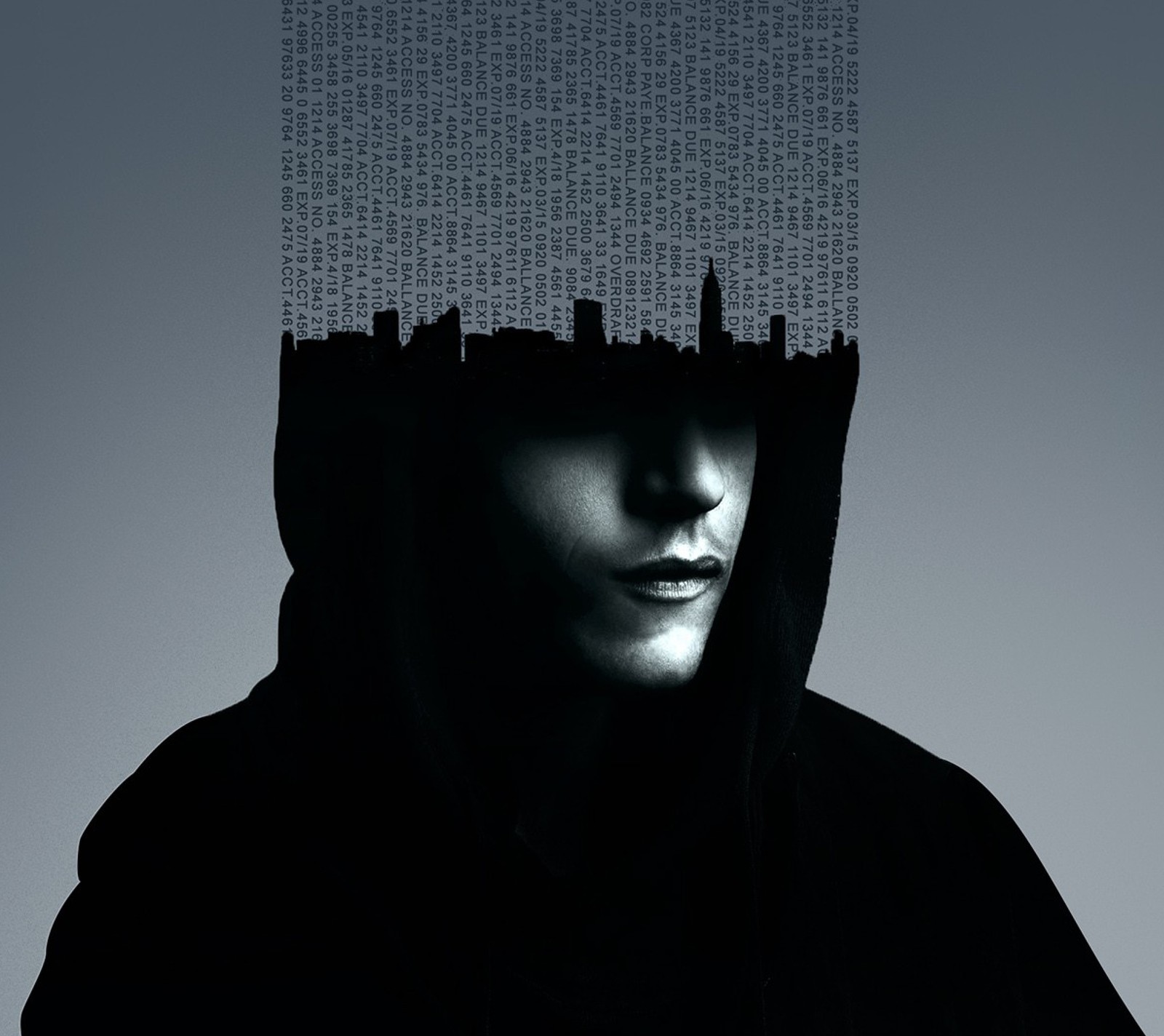 Arafed image of a man with a hood over his head (mr robot, tv show)