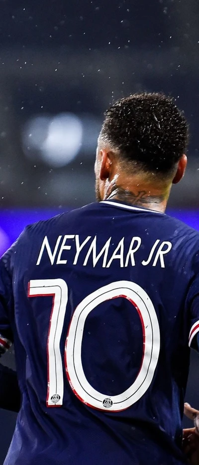 Neymar Jr. Celebrates in PSG Colors During Champions League Match