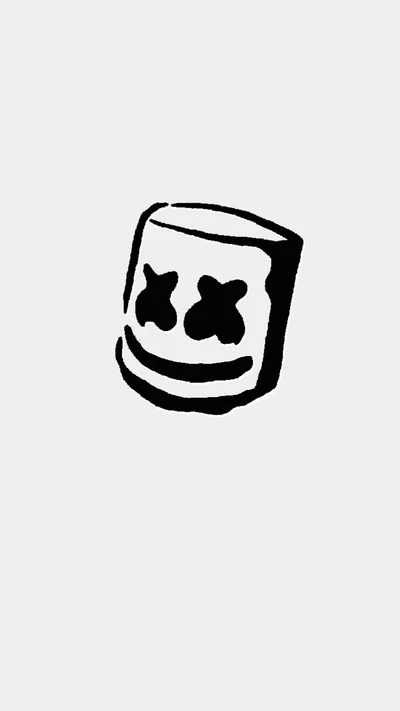 Stylized Black and White Marshmallow Illustration