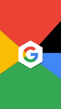 Logotipo colorido do Google em fundo de design material