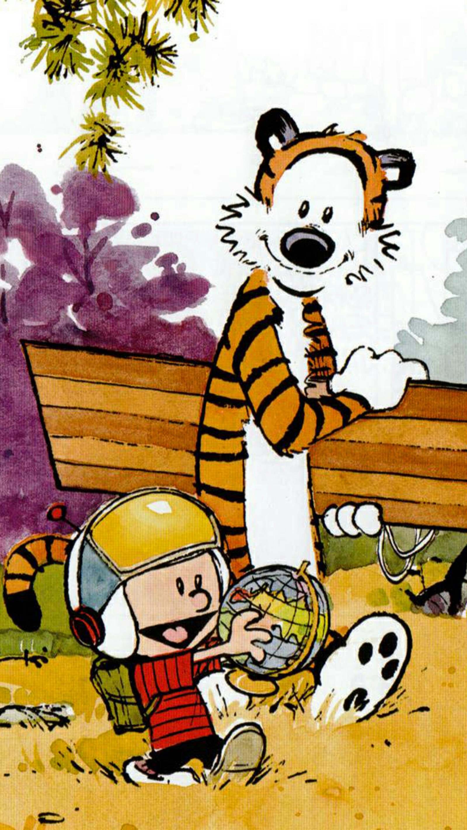 Baixar papel de parede aventura, calvin, quadrinhos, amigos, hobbes