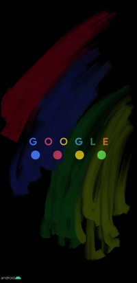 Abstract Google Logo with Colorful Brush Strokes on Dark Background