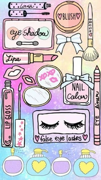 colors, cute, girly, makeup