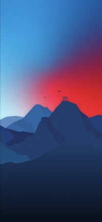 mountain, atmosphere, afterglow, dusk, slope