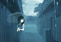 Perdu sous la pluie : Une réflexion anime sur l'amour et la tristesse