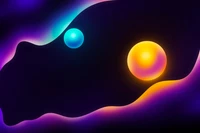 spheres, illustration, glow, digital composition, 5k