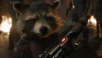 Rocket Raccoon em Guardiões da Galáxia Vol. 3: Um protetor feroz com um blaster