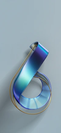 Stylized representation of the Asus Zenfone 6, featuring a dynamic, colorful ribbon design in electric blue and violet hues, set against a soft background.