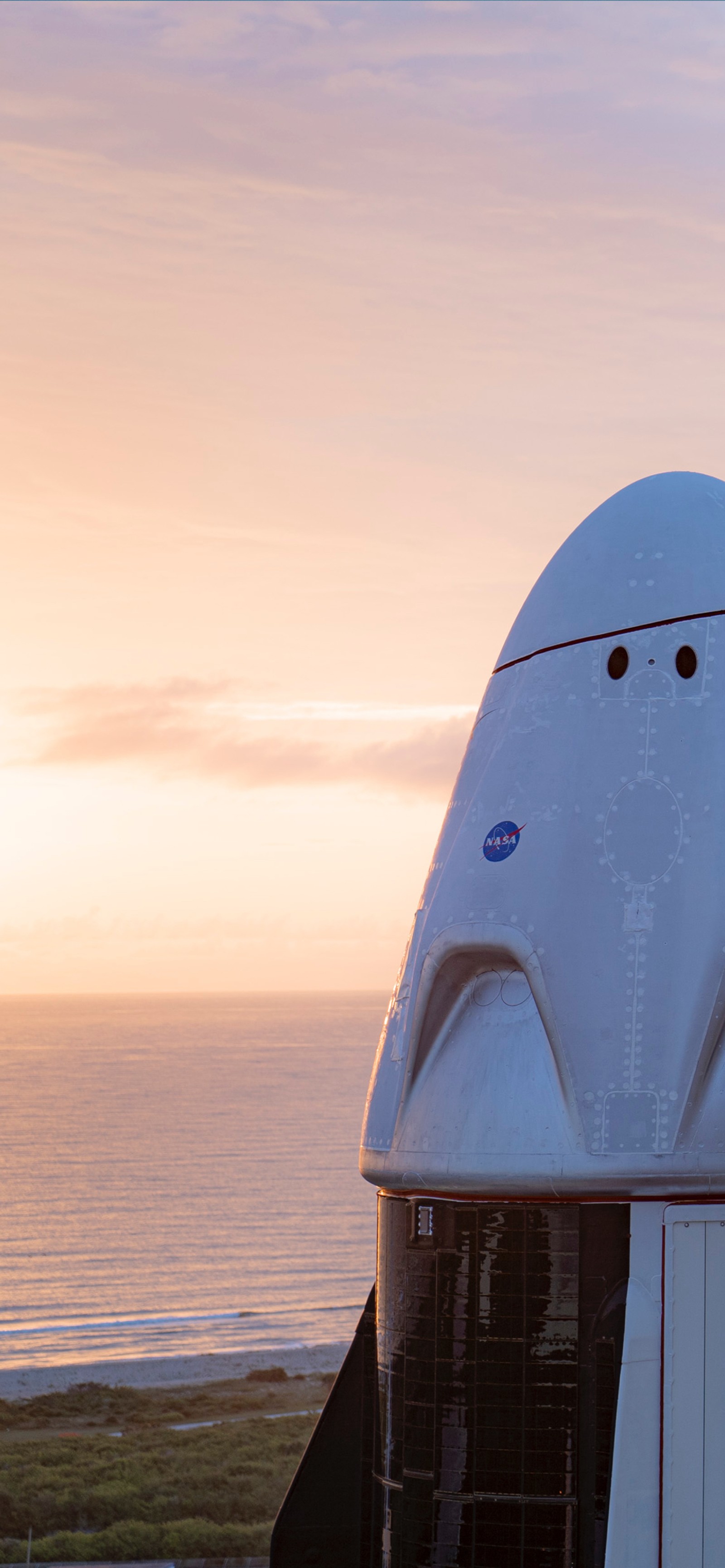 Lade spacex, raumschiff, nasa, atmosphäre, horizont Hintergrund herunter