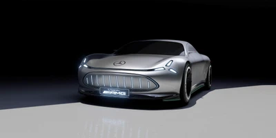 Mercedes-Benz Vision AMG Концепт: Футуристический Дизайн Электрического Автомобиля в Элегантном Серебристом Цвете