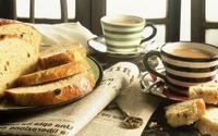 petit déjeuner, petit déjeuner complet, pain, cuisson, nourriture