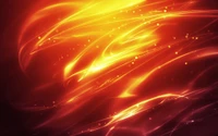 fire, orange, light, yellow, fractal art wallpaper