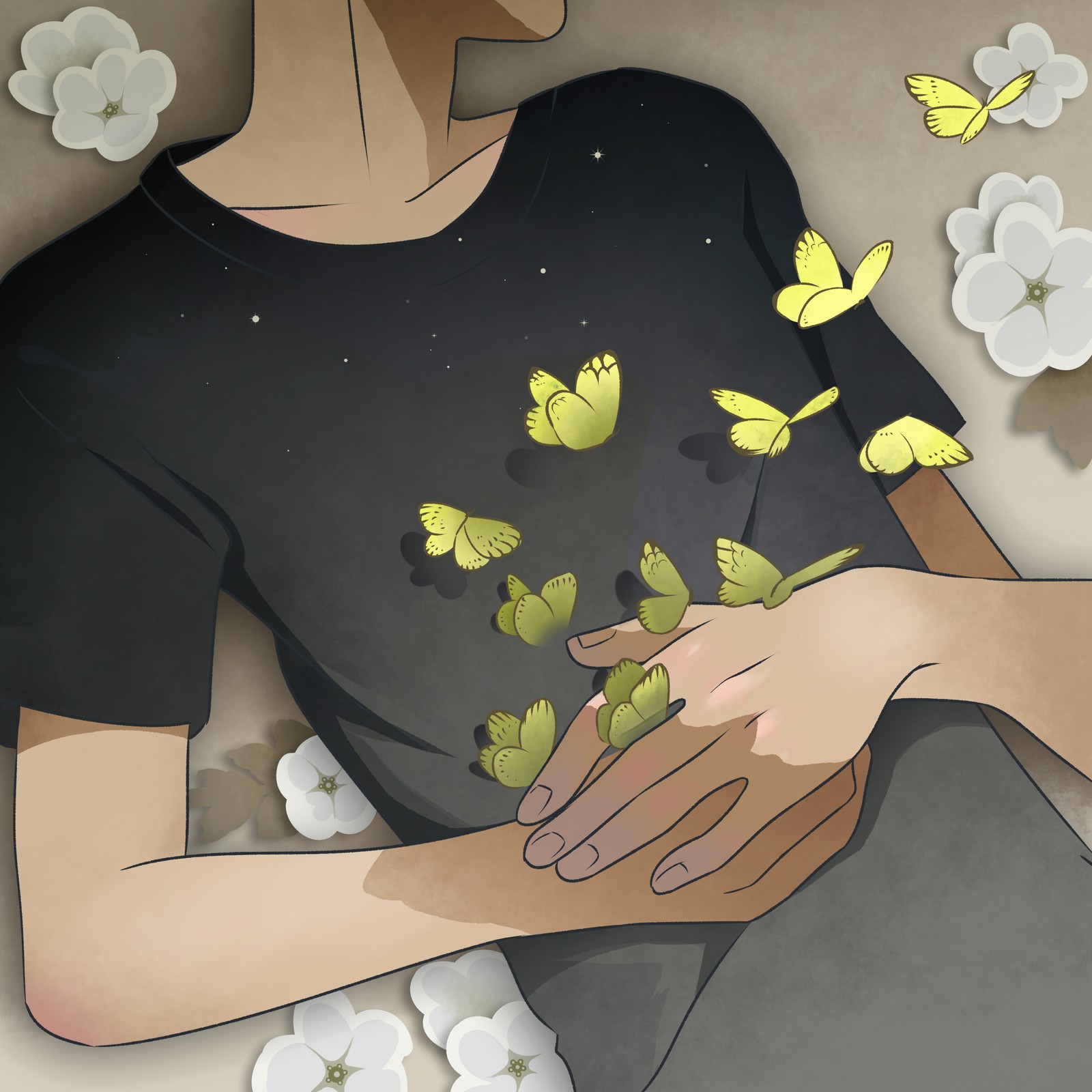 lofi, illustration, butterflies, 5k, fantasy wallpaper