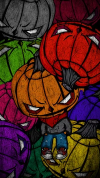 Whimsical Pumpkin Fantasy: A Colorful Cartoon Adventure