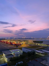 crepúsculo, horizonte, área urbana, cidade, anoitecer