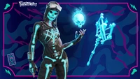 Skin Skeletera de Fortnite avec crâne lumineux et bâton