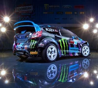 preto, azul, fiesta, ford, ken block