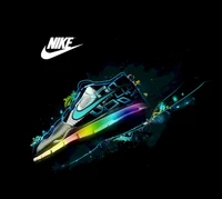 Lebendiges Nike-Sneaker-Design mit bunten Elementen und Logo