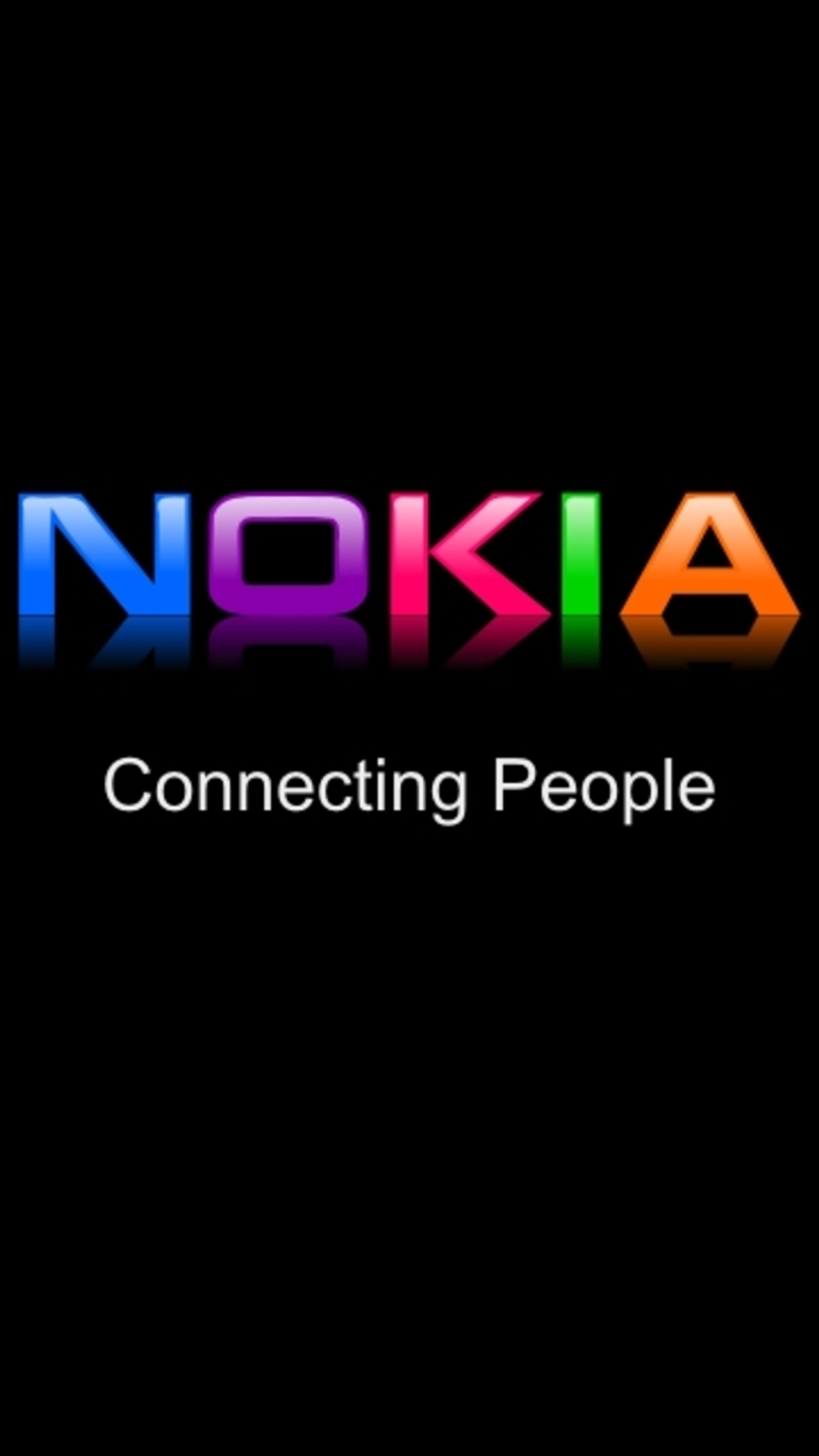 Das nokia-logo auf schwarzem hintergrund mit dem text "connecting people" (logo, nokia)