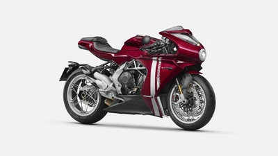 2023 MV Agusta Superveloce: Design Icônico Encontra Desempenho em um Fundo Branco