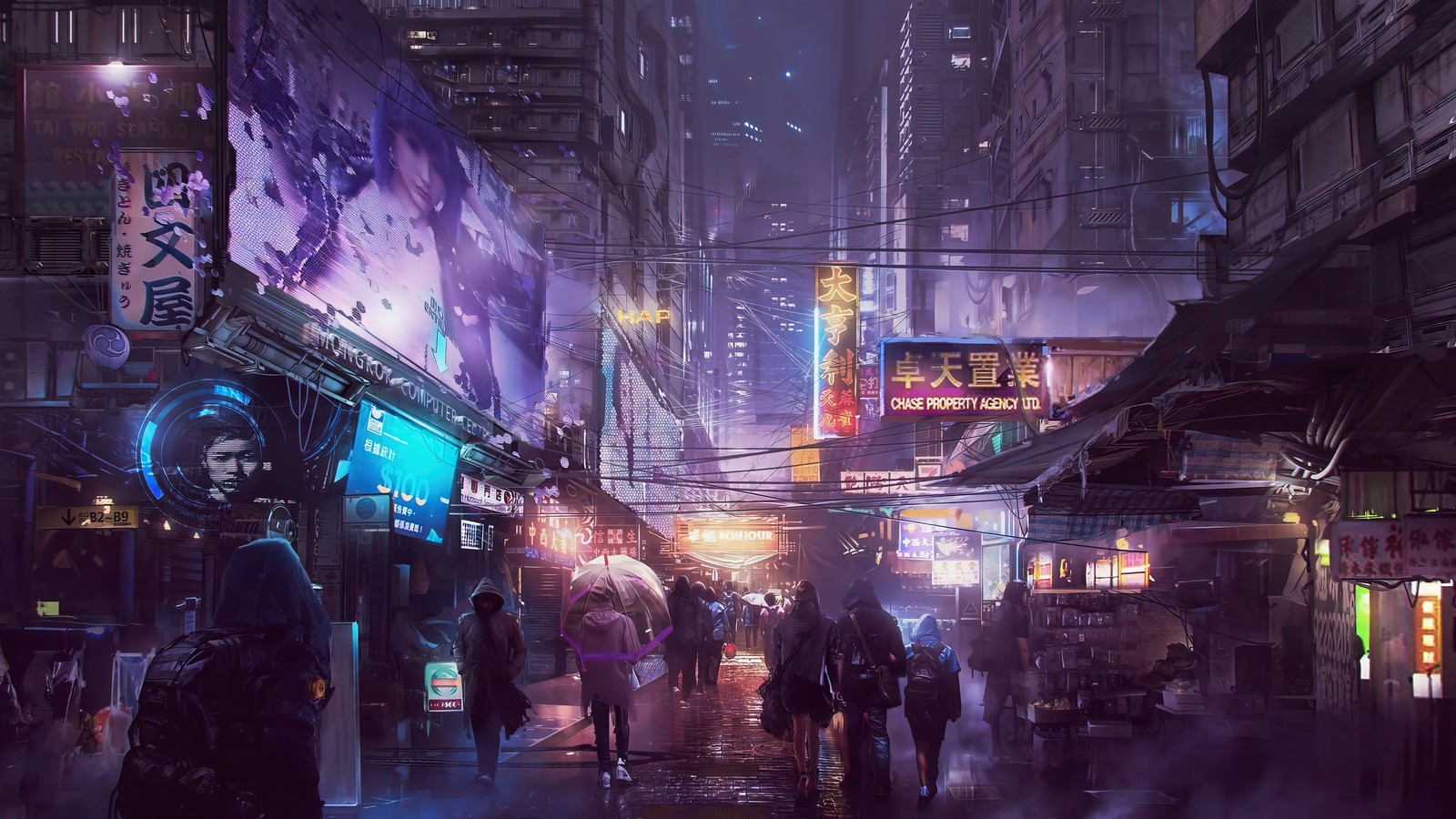 cyberpunk, sci fi, night, city, art wallpaper