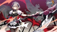 anime girls, anime, scythe, honkai impact 3rd, video game wallpaper