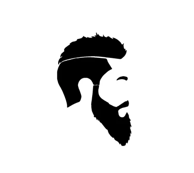 Logotipo estilizado de Barba Preta e Cabelo Hipster