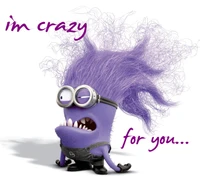 Crazy Minion with Wild Hair: A Quirky Expression of Affection