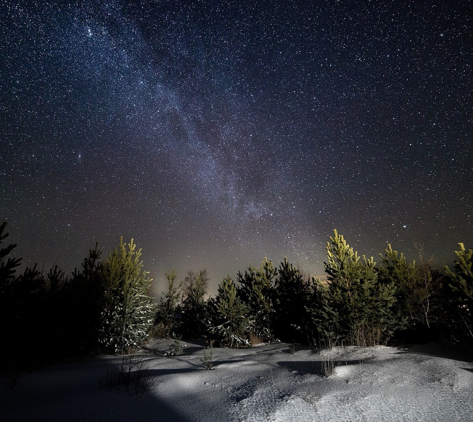 frozen, landscape, nature, night, snow Download Wallpaper