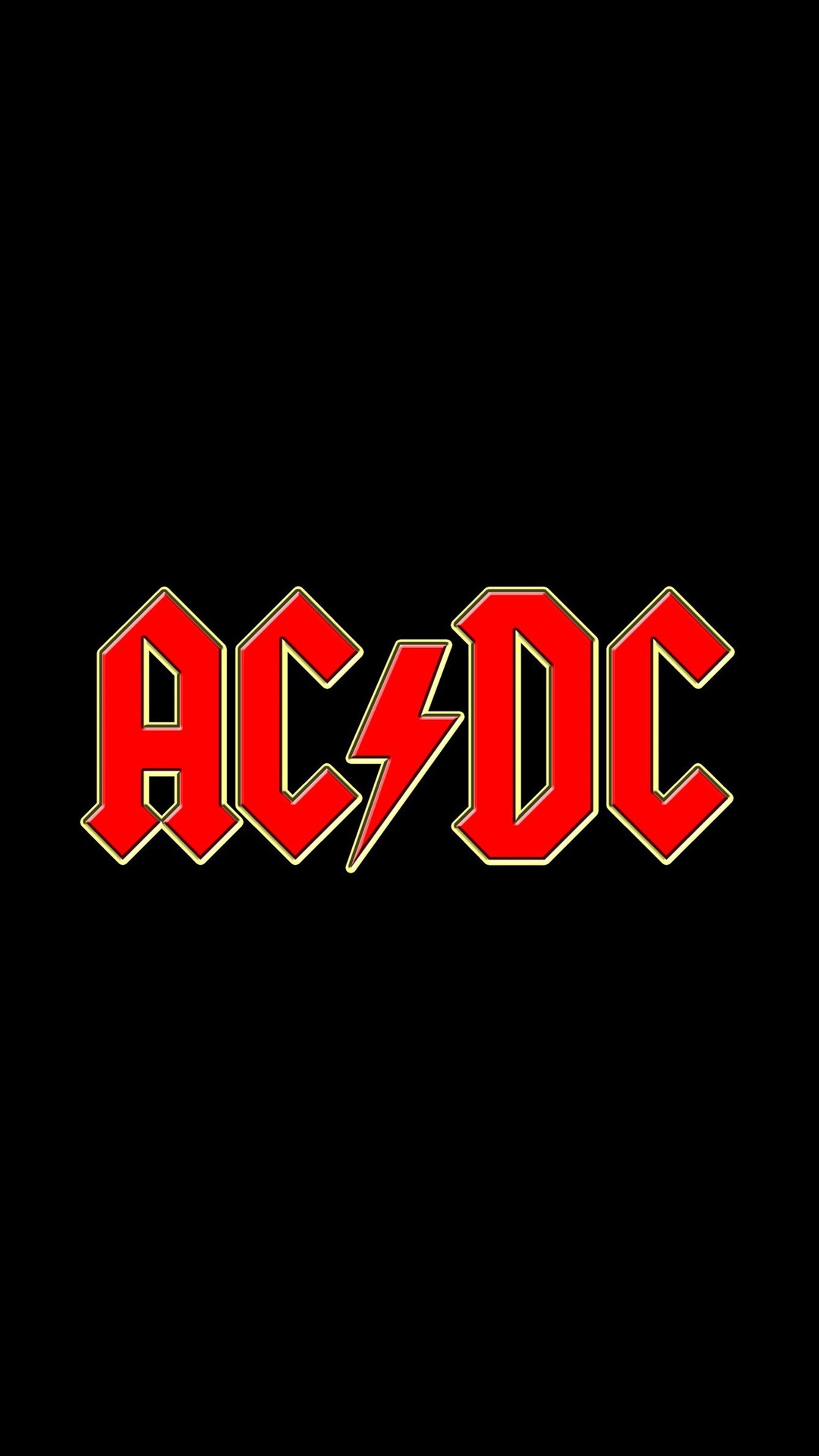 Logo de ac/dc en un fondo negro (acdc, ac dc, roca)