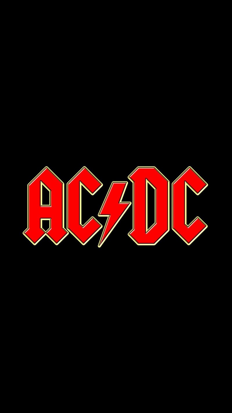 Логотип ac/dc на черном фоне (acdc, ac dc, скала)