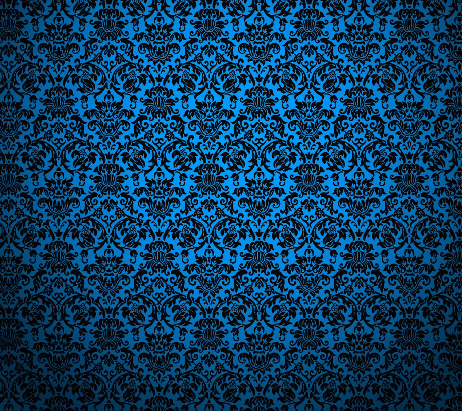 Un papier peint bleu et noir avec un motif floral (motif, mur)