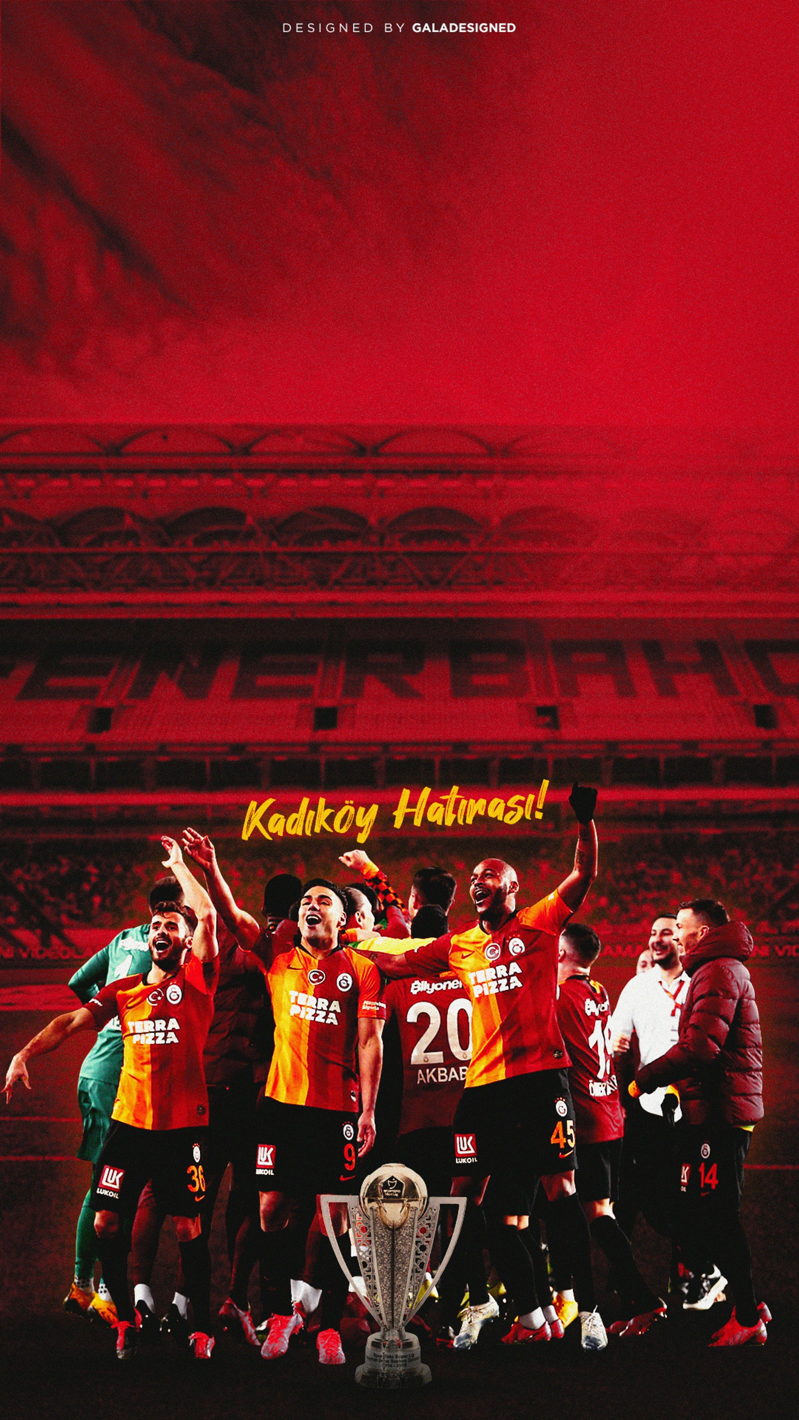 Players in a stadium with a trophy and a red sky (1905, cimbom, cimbombom, football, galatasaray)