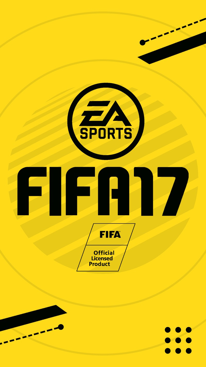 Желтый фон с черно-белым логотипом (абстракция, чёрный, ea, ea sports, фифа)