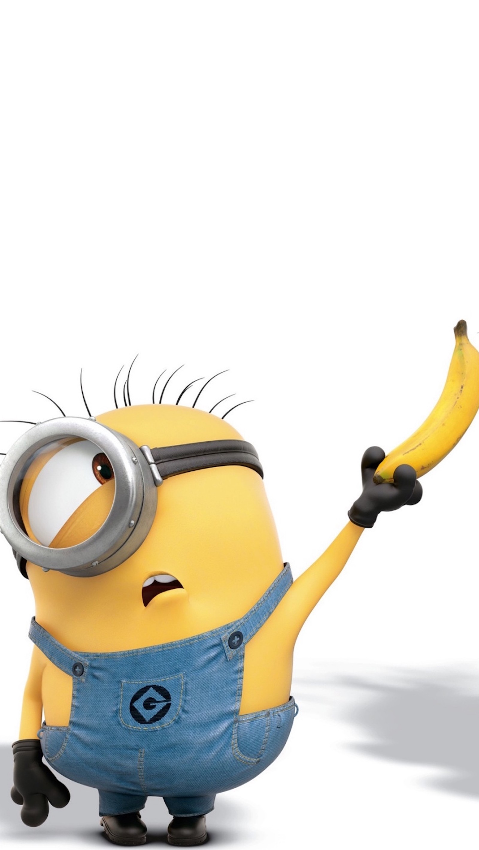 Os minions estão segurando bananas e apontando para elas com as mãos (bh, mk)