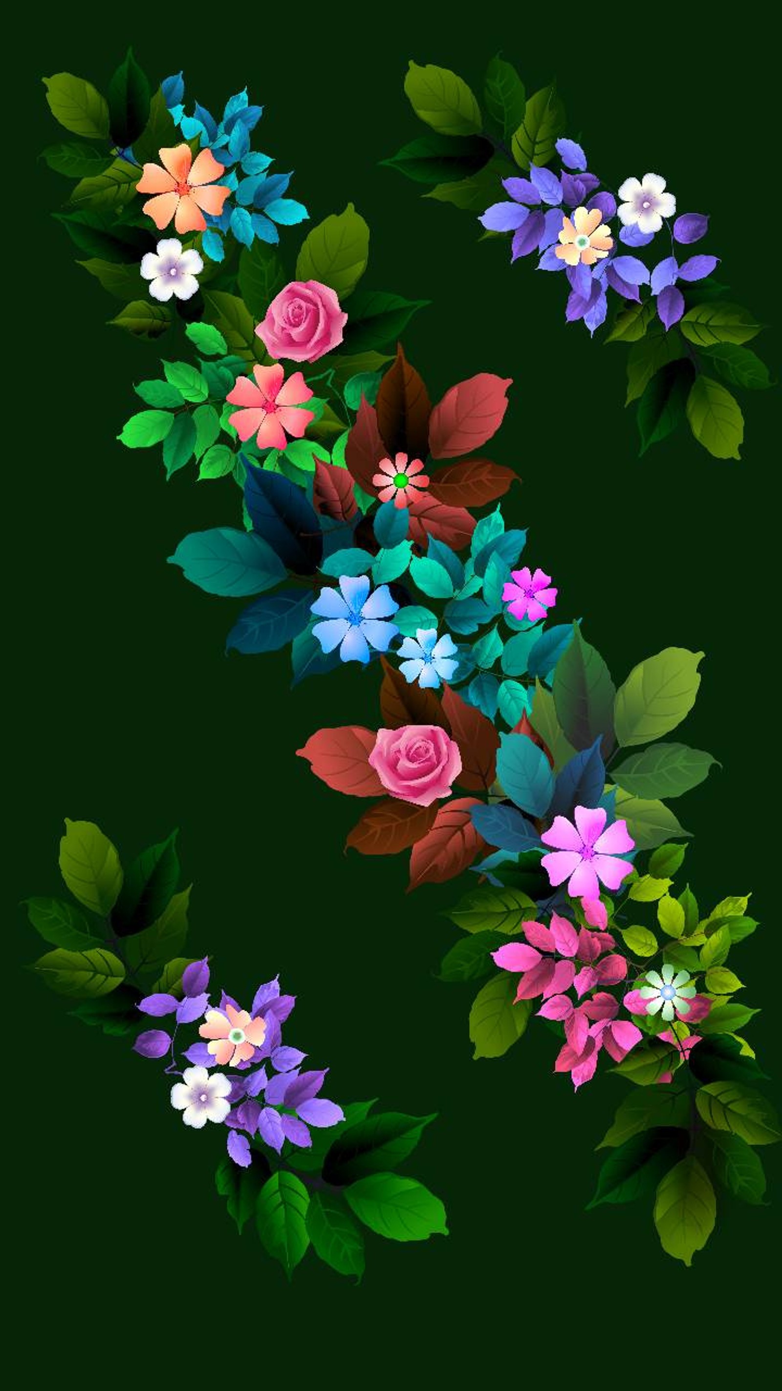 Primer plano de un ramo de flores sobre un fondo verde (diseño, flores, naturaleza, verano)