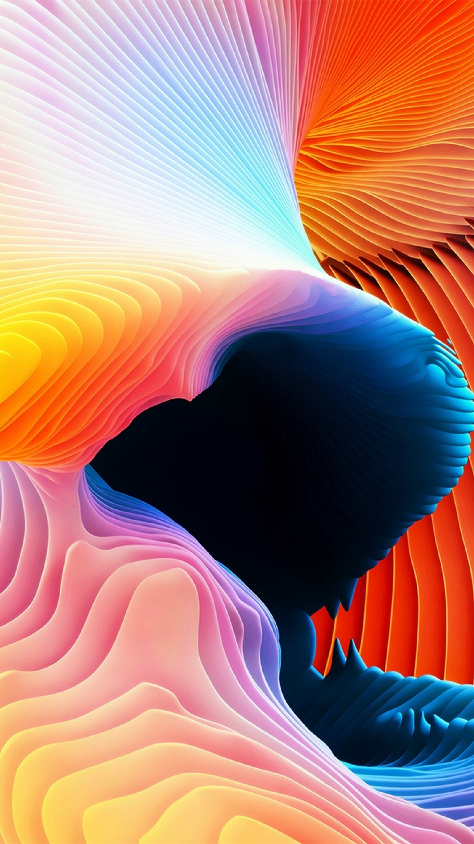 Abstract art of a colorful wave of colors (art, curve)